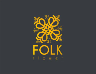 Projekt graficzny logo dla firmy online folk flower